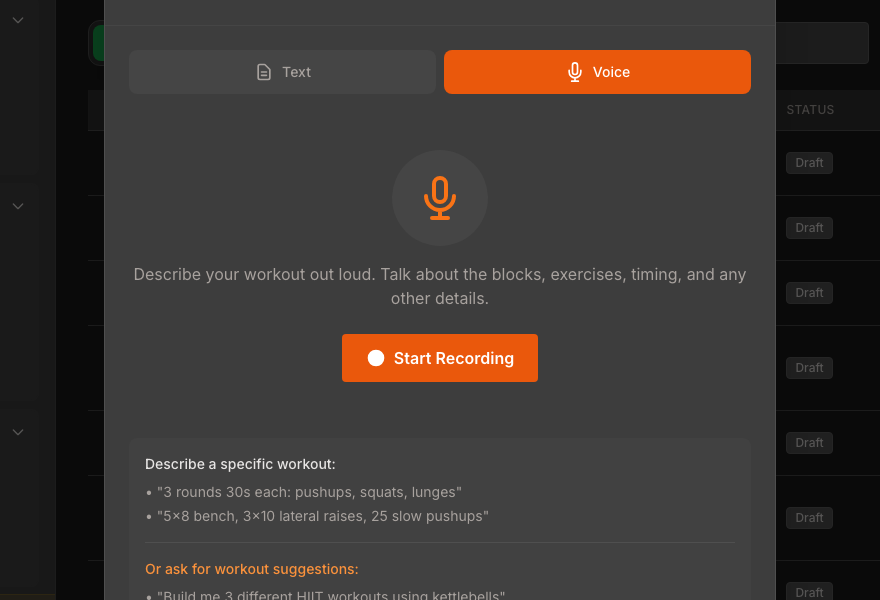VOICE-TO-WORKOUT